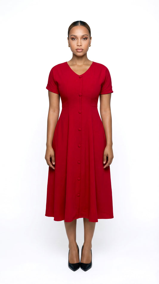Burgundy 'Ziora' Dress